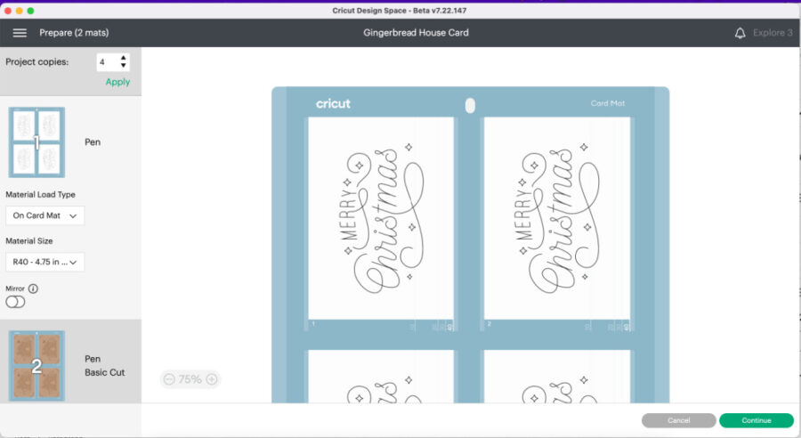 Merry Christmas saying in Design Space