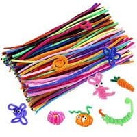 Caydo 200 Pcs Random Colors Pipe Cleaners Chenille Stem 6 mm x 12 Inch, Smooth Processing at Both Ends, Safe and Humanized Design