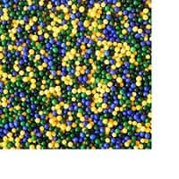 Mardi Gras Purple, Yellow, and Green Edible Non-pareils - 4 oz - National Cake Supply