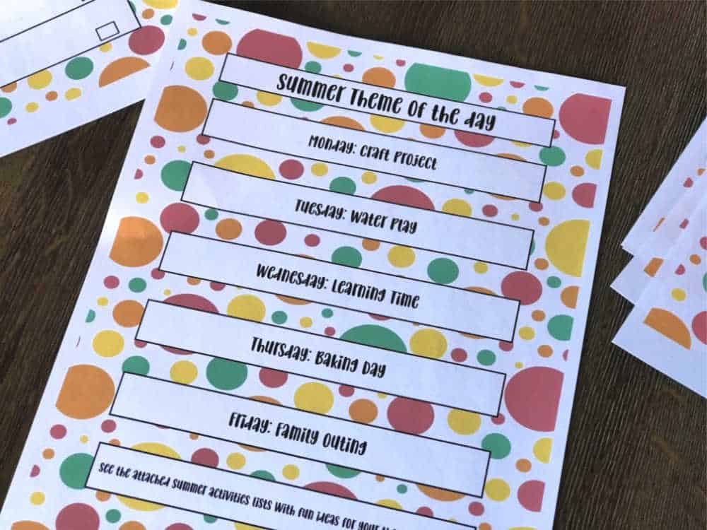 Summer theme days for summer planning