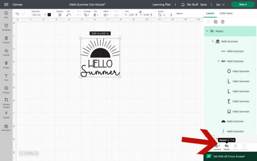 Attach elements in Design Space