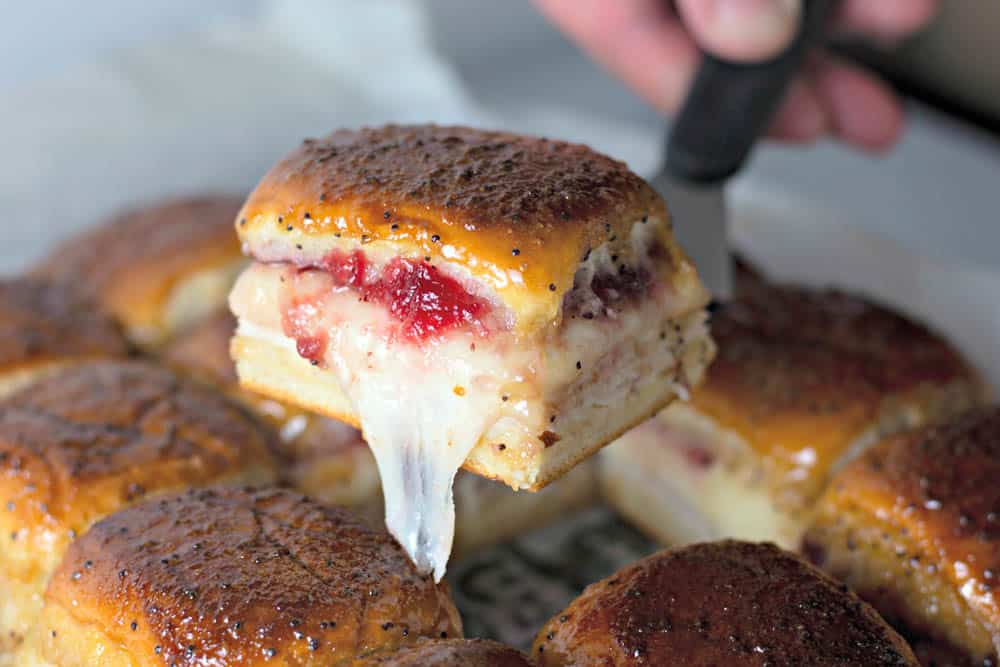 turkey sliders being served
