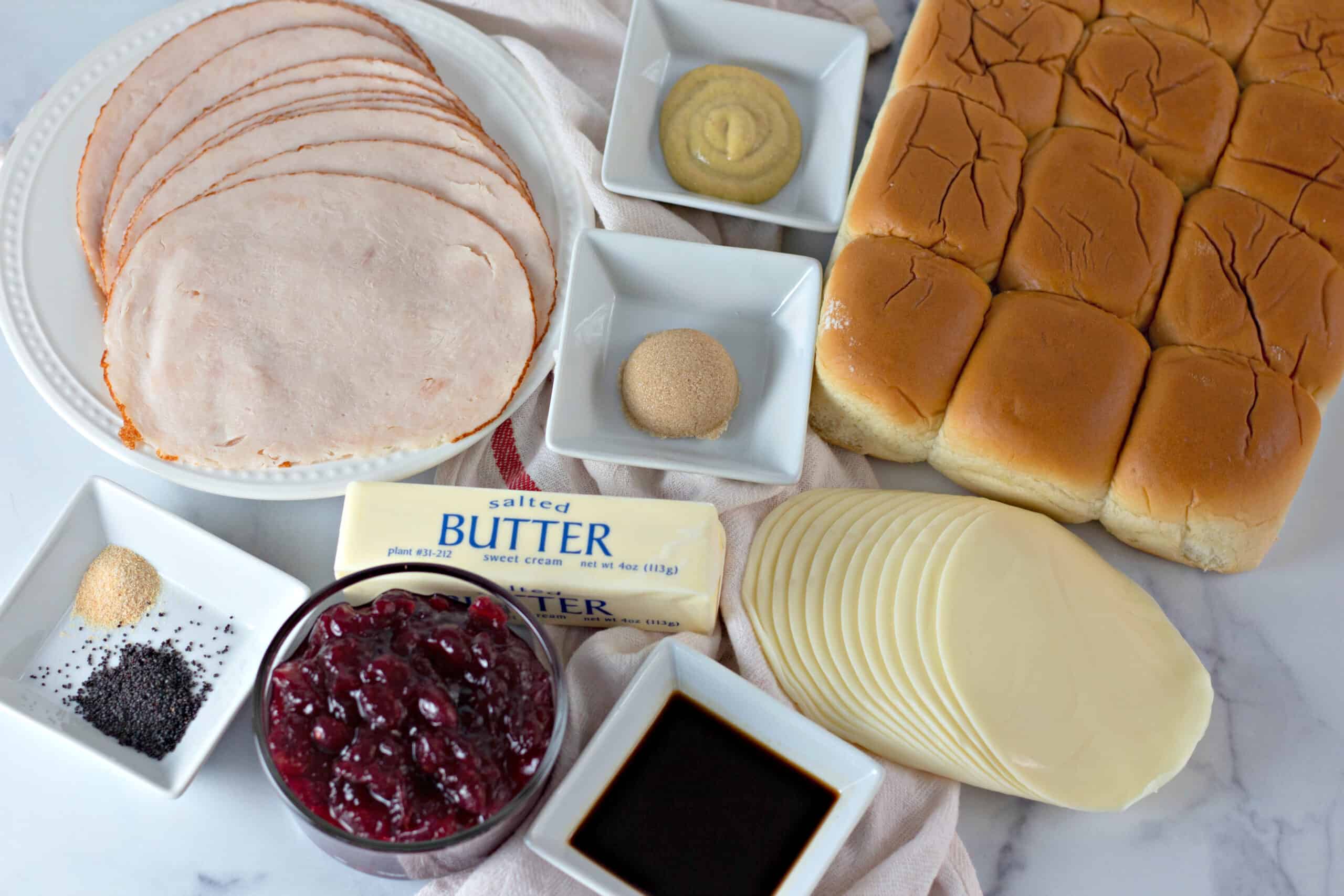 ingredients for turkey sliders