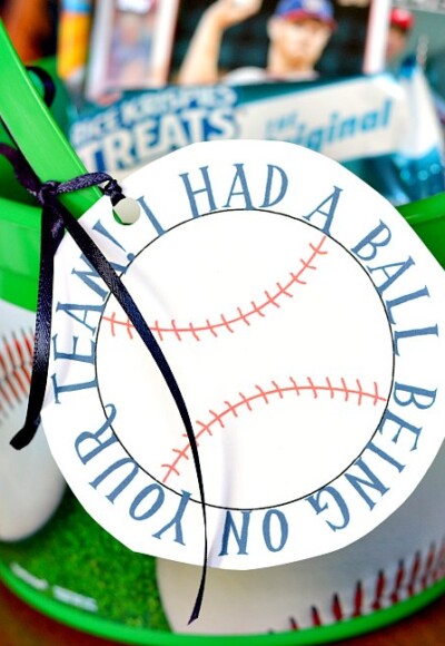 Print out this baseball printable to make a sports team gift for your little slugger's baseball team