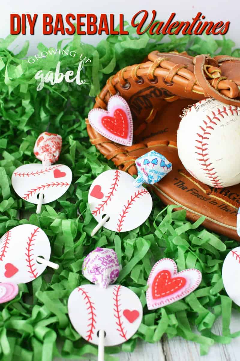 Make your favorite slugger DIY baseball valentines day cards using paper and a lollipop sucker! Great ideas for kids to make for classroom parties. 