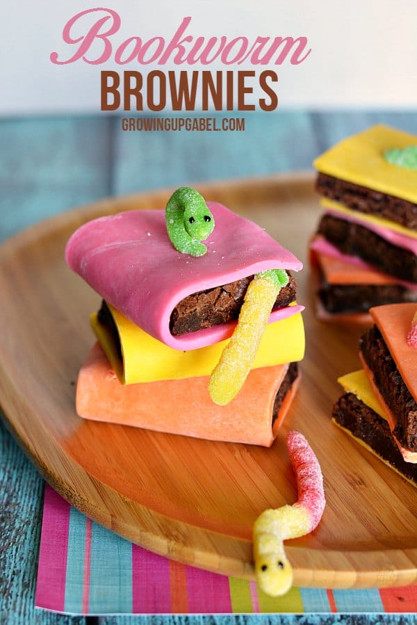 Turn boxed brownies or brownies from scratch in to adorable books with bookworms! Candy clay and gummy worms help make these after school snacks kids will love. 
