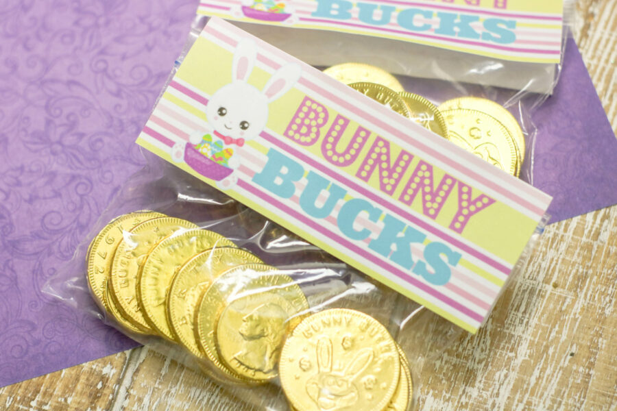 Bunny Bucks printable bag topper