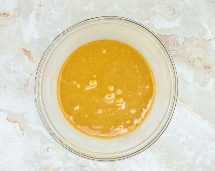 Caramel sauce in a glass bowl