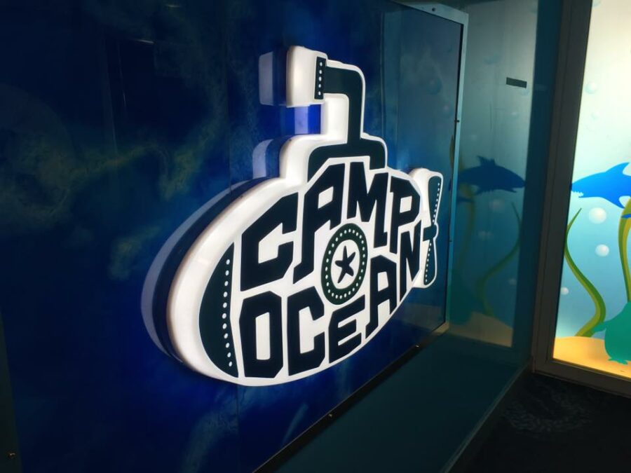 Camp Ocean sign on Carnival cruise ship