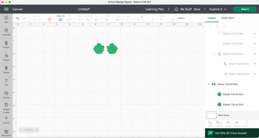 Carrot stems in Design Space