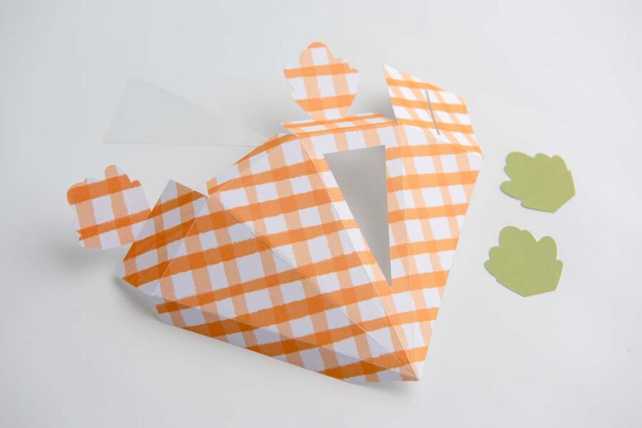 Carrot box creased at folds