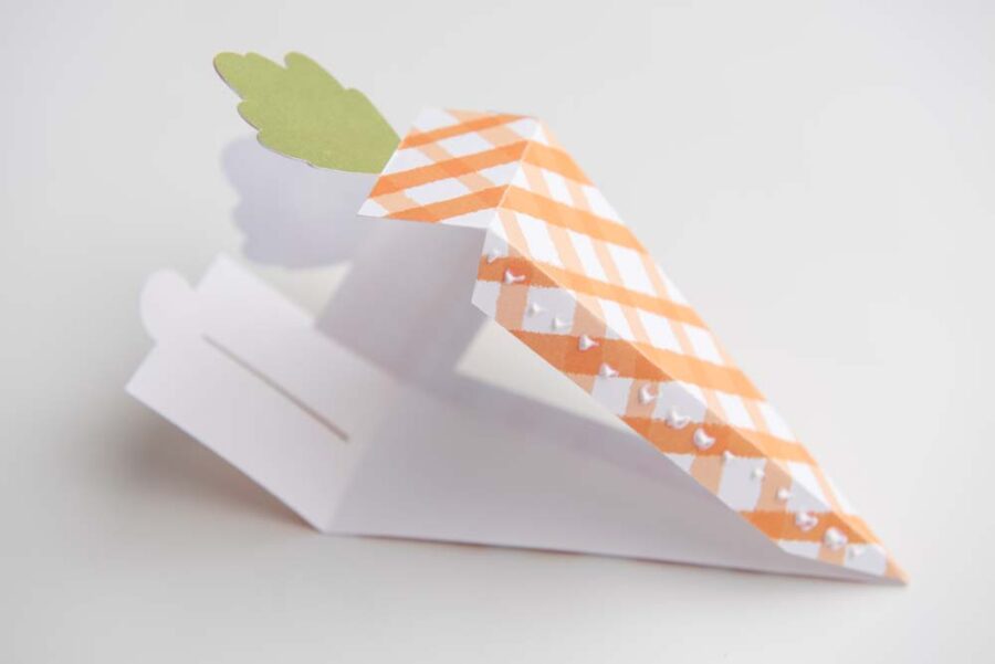 Glue on carrot box tab