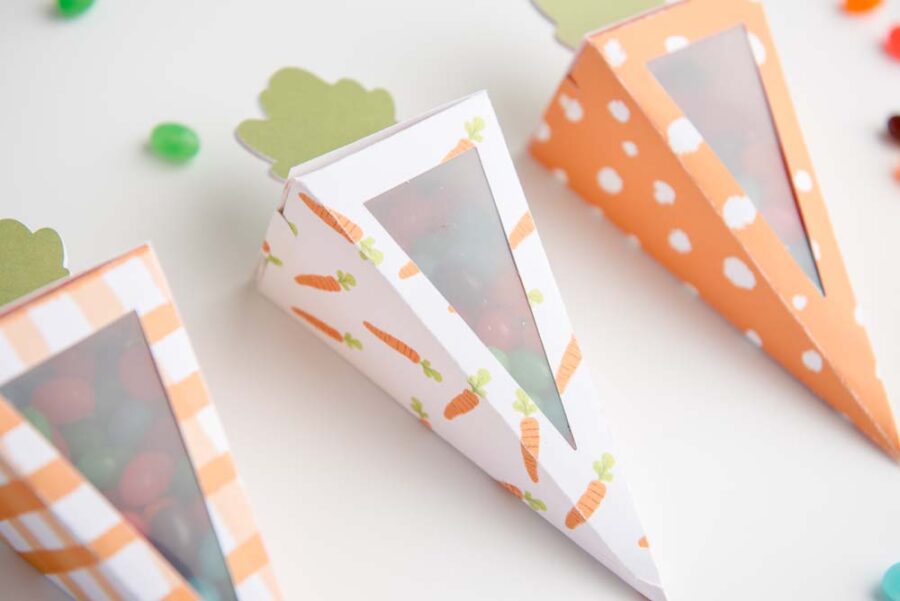 Finished Carrot boxes on white background