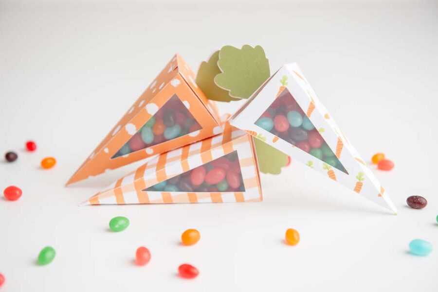 Paper Carrot Boxes made with Cricut