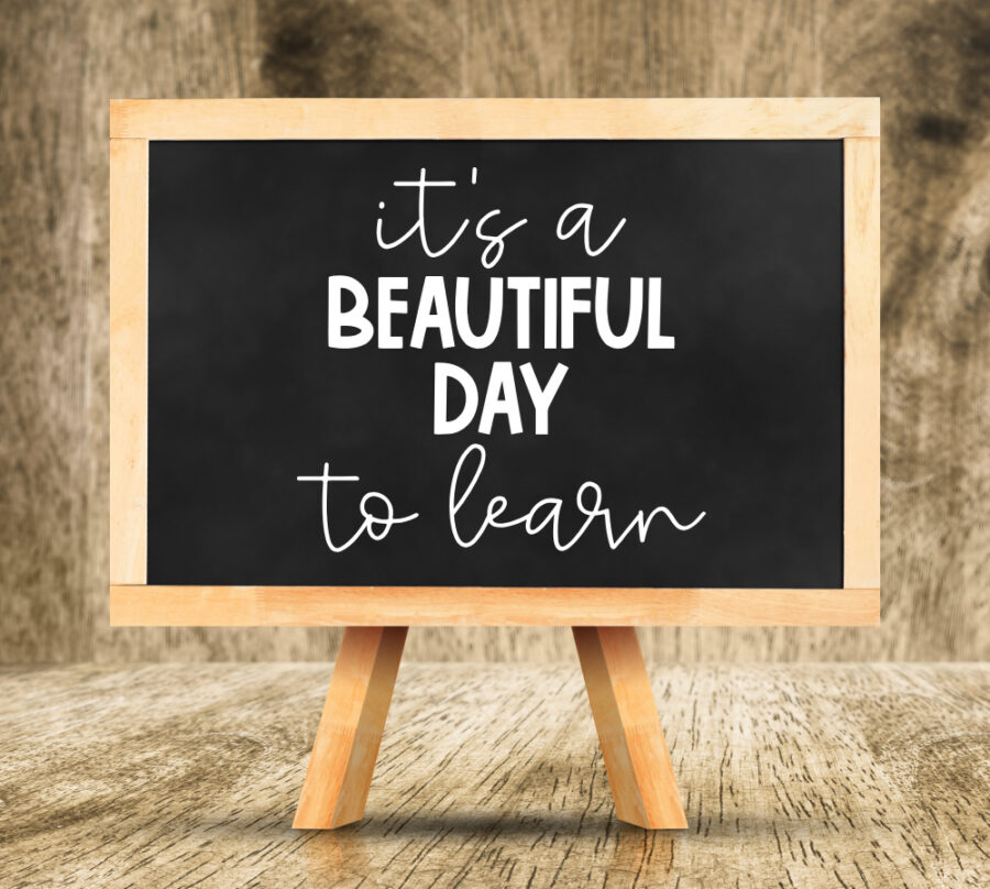 It's a beautiful day to learn SVG on chalk board