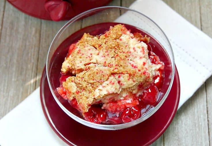 Easy 3 Ingredient Crock Pot Cherry Cobbler Recipe