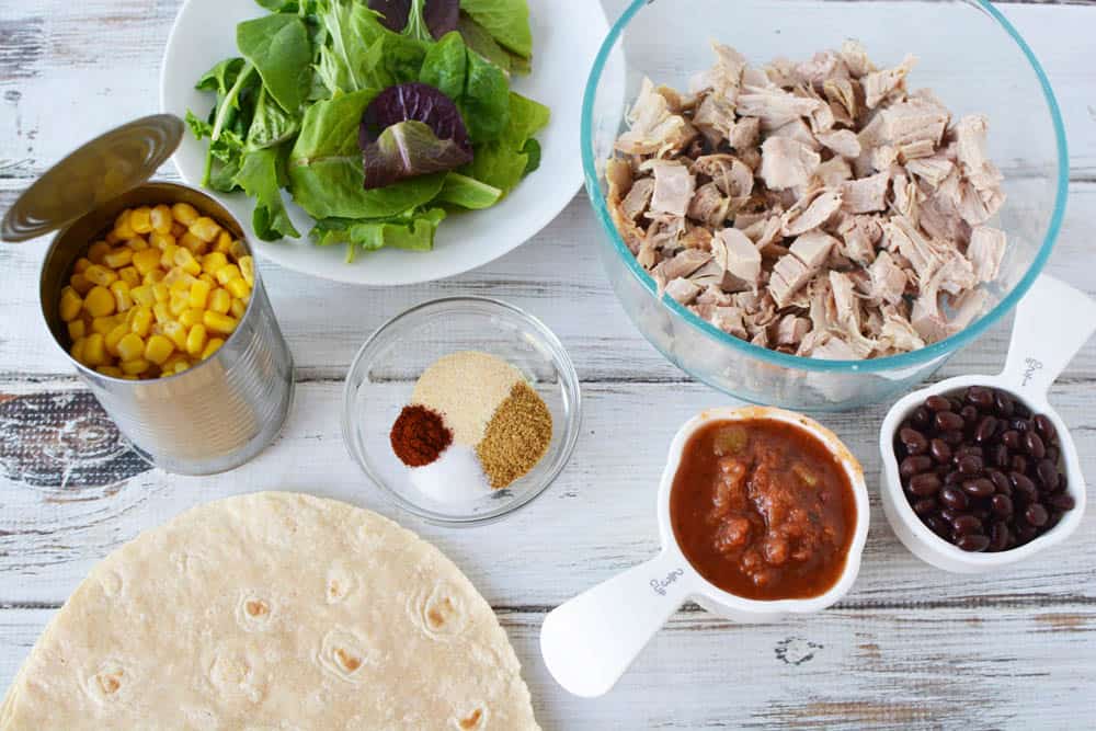 ingredients for southwest chicken wraps