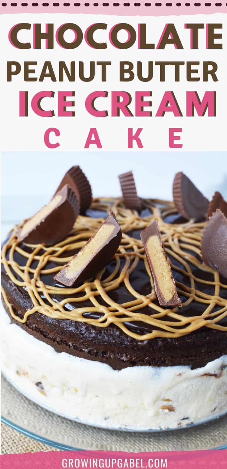 Chocolate peanut butter ice cream cake