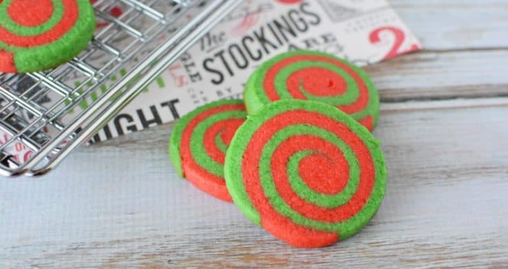 Green and Red Pinwheel Cookies