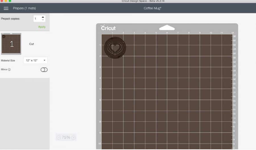 Cricut design space heart image cutting