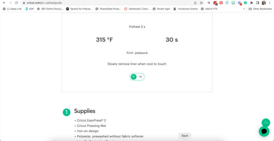 Cricut heat guide