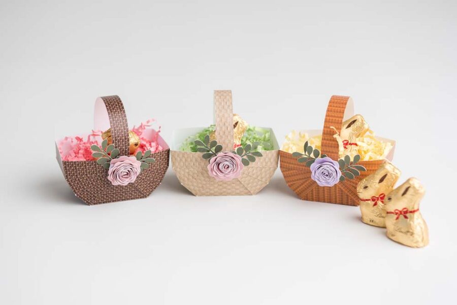 Three paper baskets