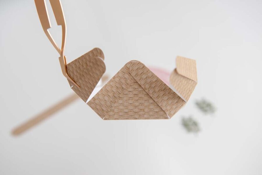 Paper basket with tweezers