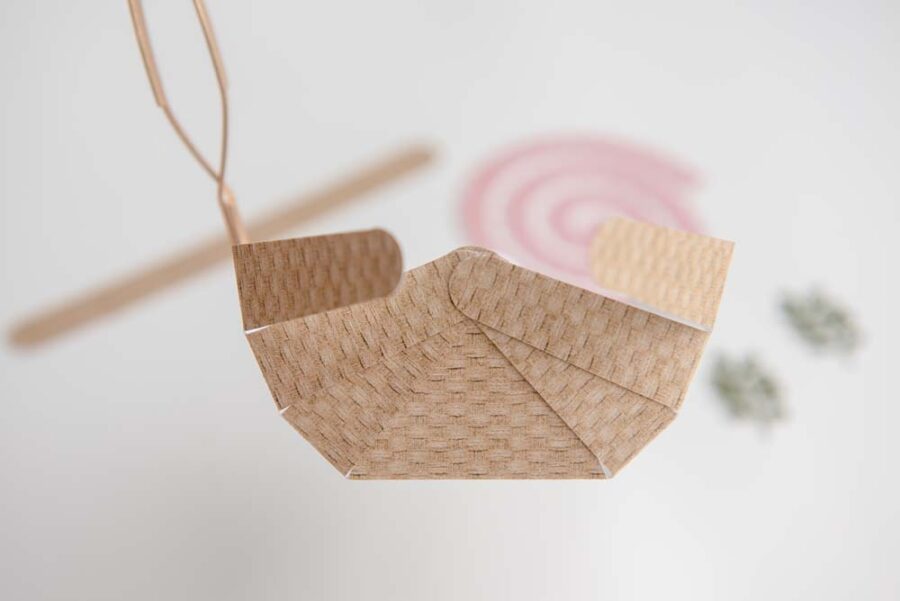 Paper basket with tweezers