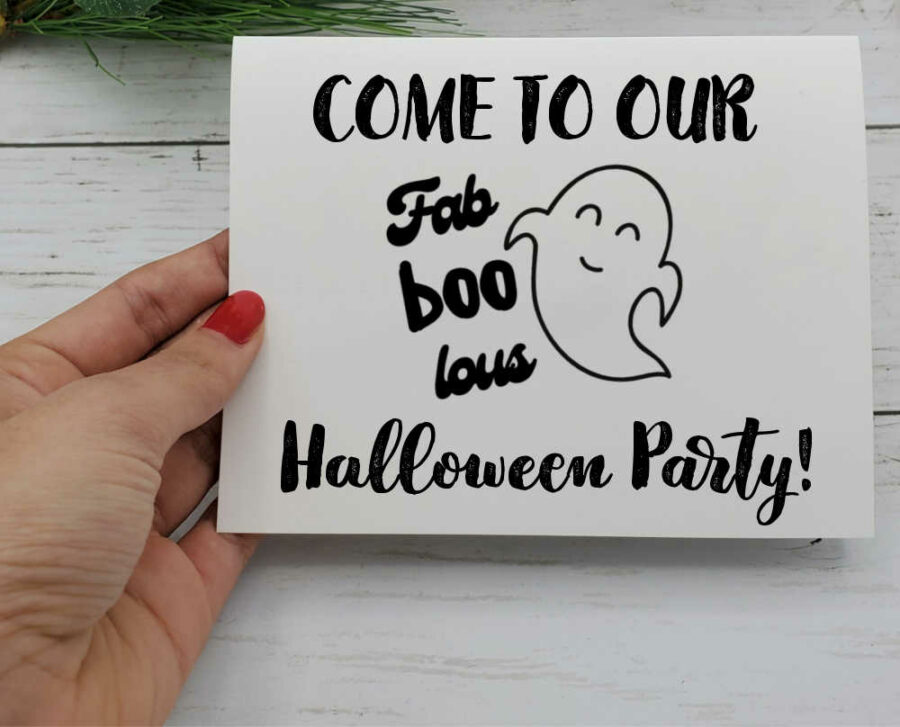 Cute Ghost SVG made into a Halloween Party Invitation