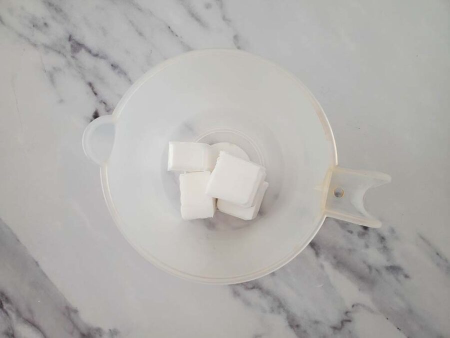 Soap base in a plastic cup