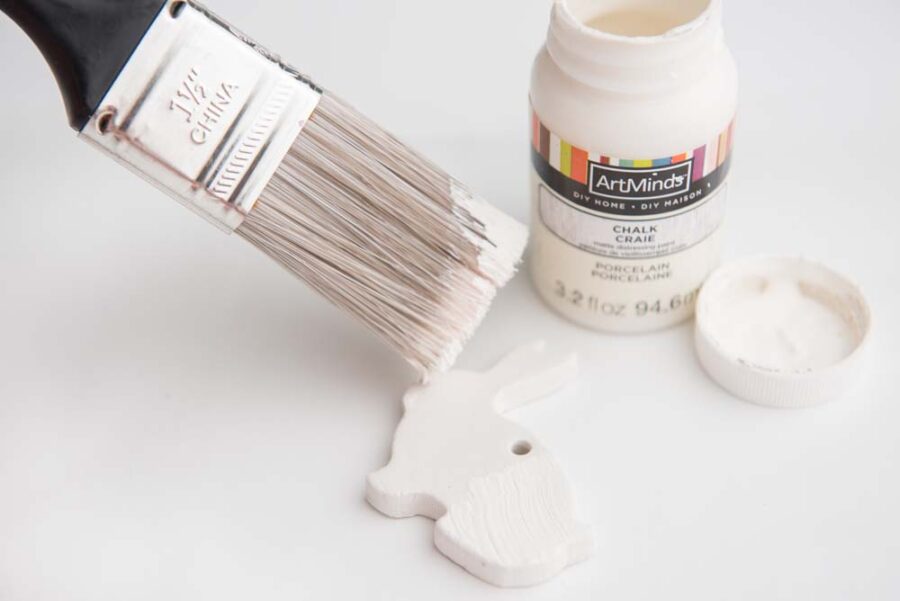 Painting bunny tag white
