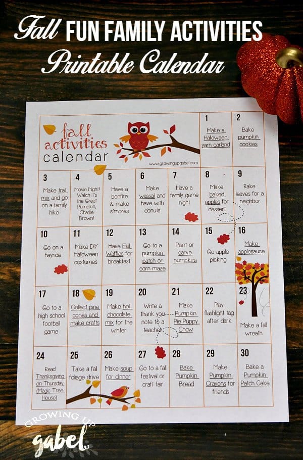 Take advantage of cooler weather for some fall activities for kids! Print out this calendar and pick your favorite fall activities, from crafts to volunteering, to do as a family. Lots of fun ideas for kids, toddlers, schools, tweens and even teens!
