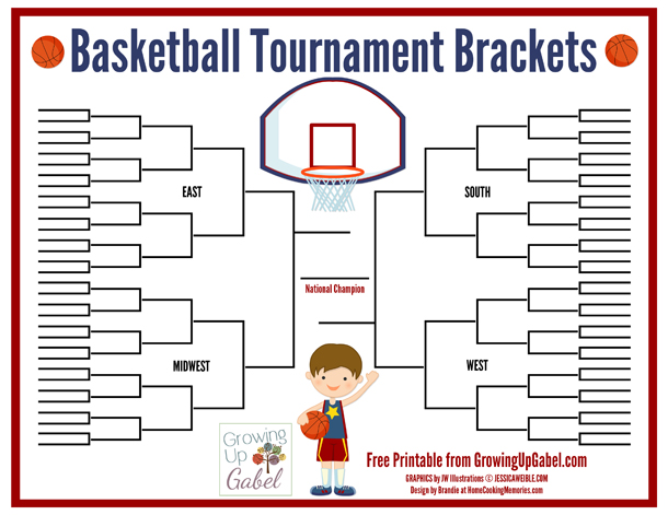 Free Printable: Basketball Tournament Brackets from https://growingupgabel.com @thegabels