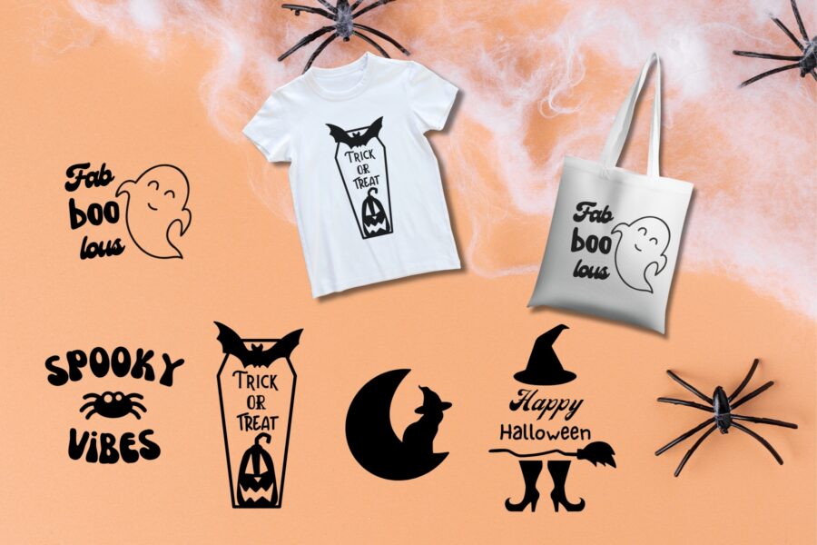 A collage of 5 Halloween SVGs