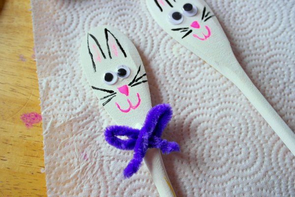 Hand Painted Wooden Spoon Bunnies