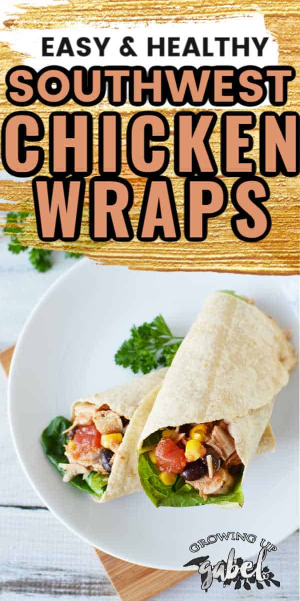 Healthy Southwest Chicken Wraps are packed with healthy foods like black beans, chicken, spinach, and corn all wrapped up in a whole wheat wrap. Easy and nutritious! southwest chicken wraps
