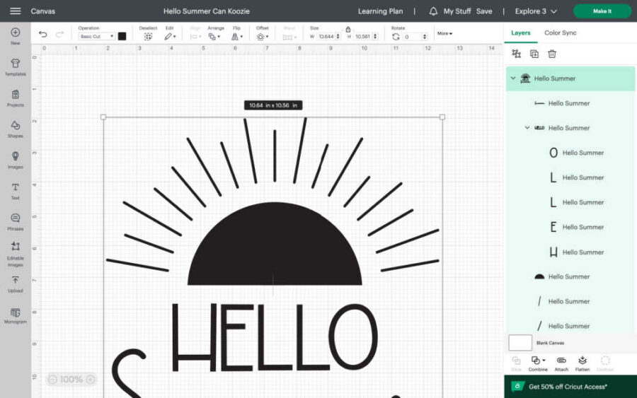 Summer fun SVG in Design Space