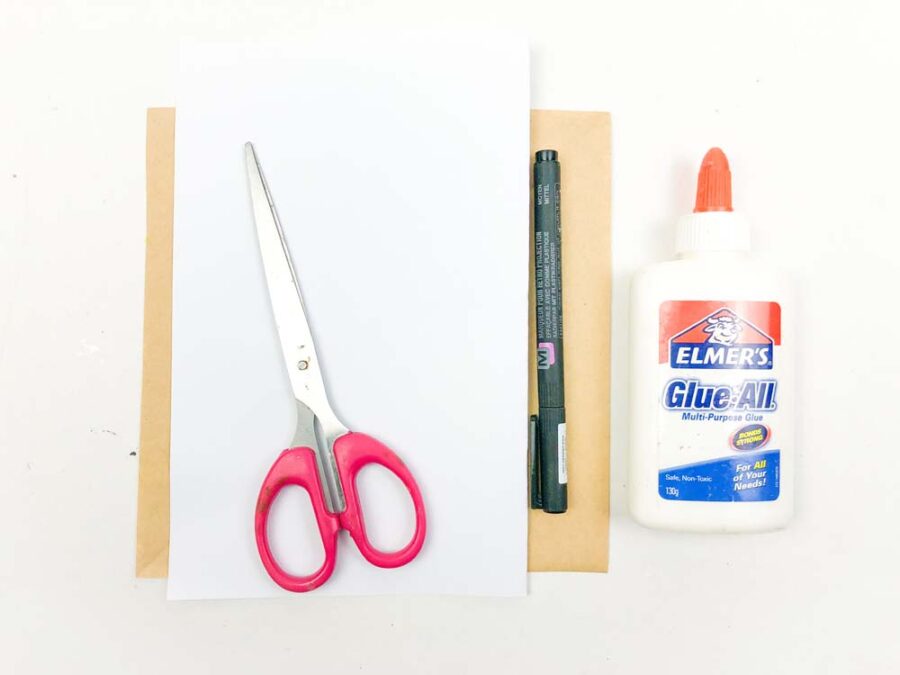 supplies to make an origami bear bookmark