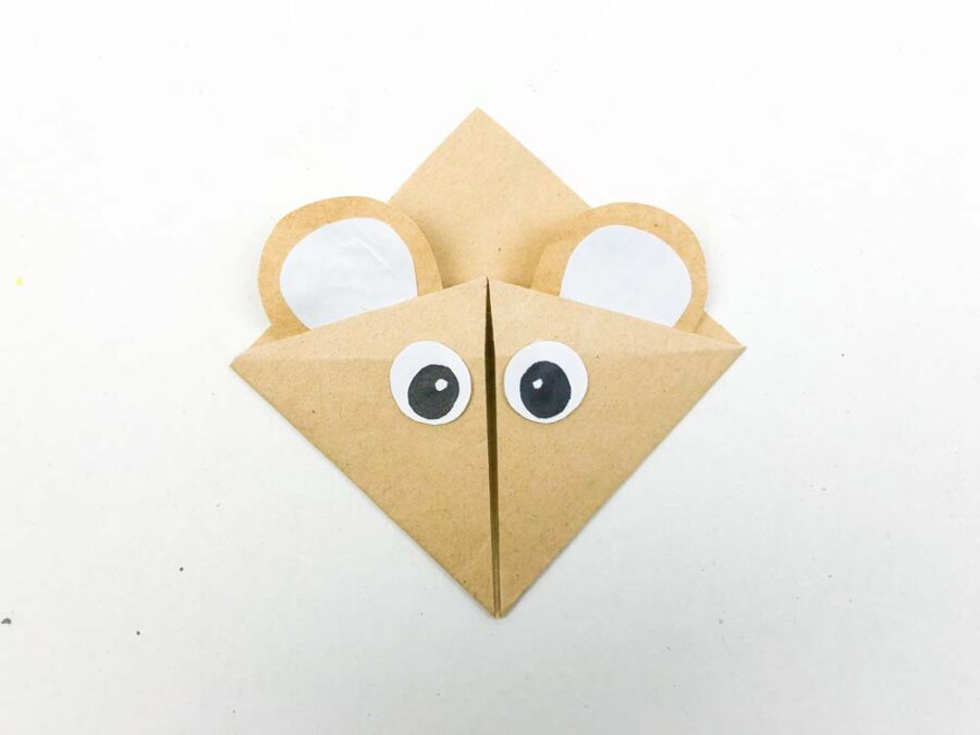 Paper eyes glued to the corner bookmark