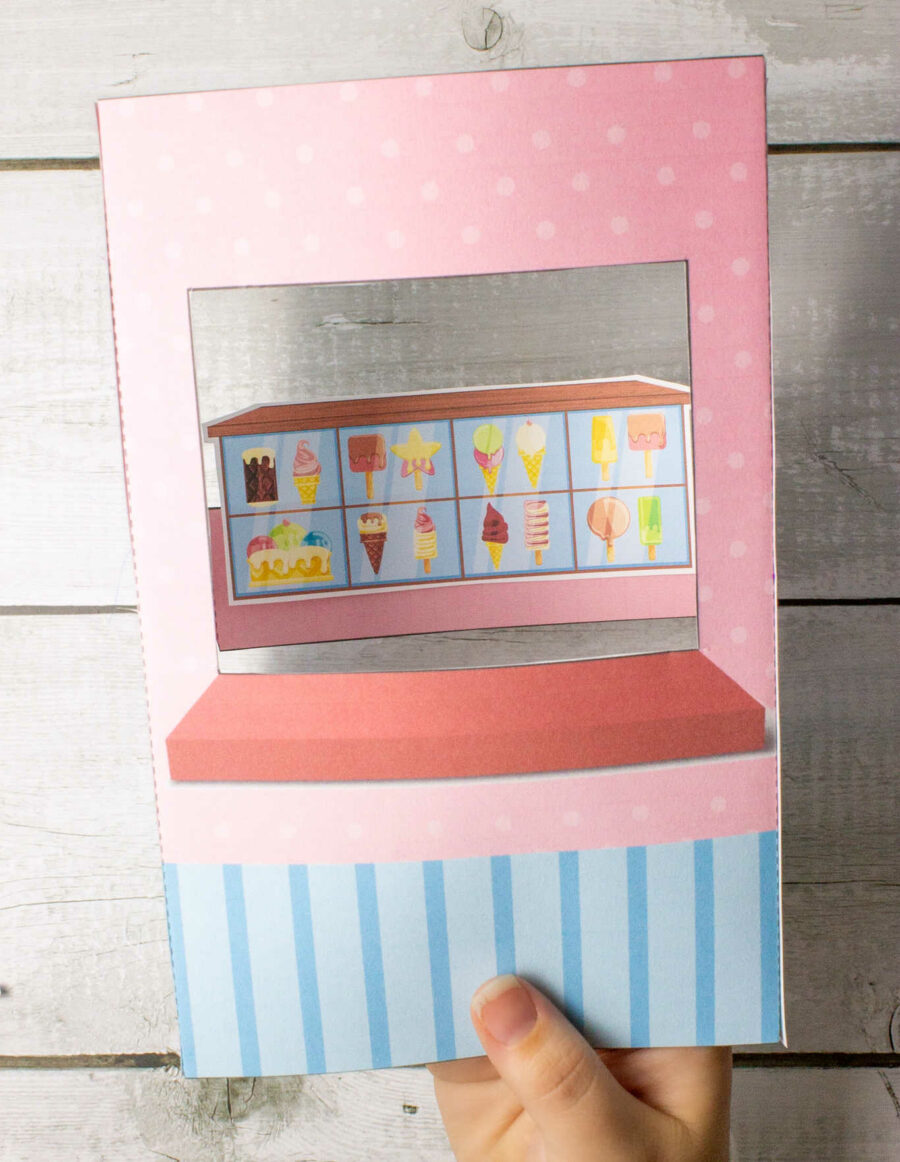The ice cream shop with the menu glued on