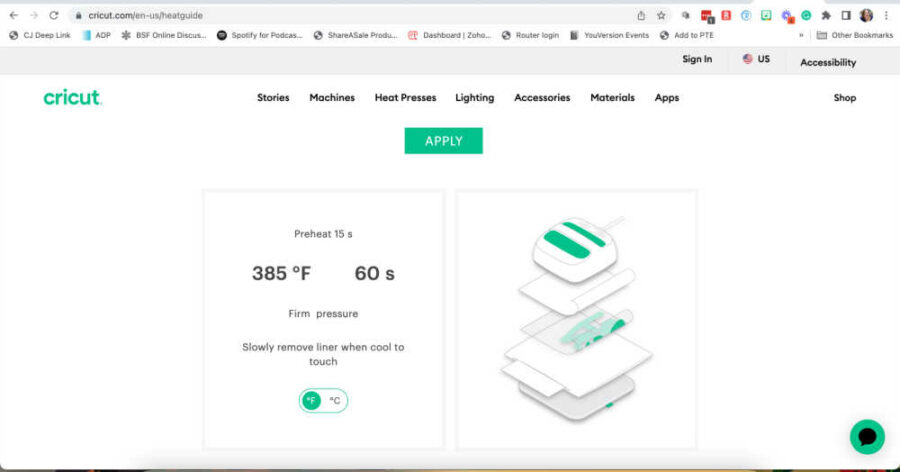 Cricut heat guide instructions for heat press