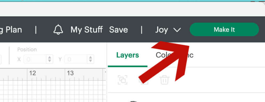 Cricut Design Space make it button