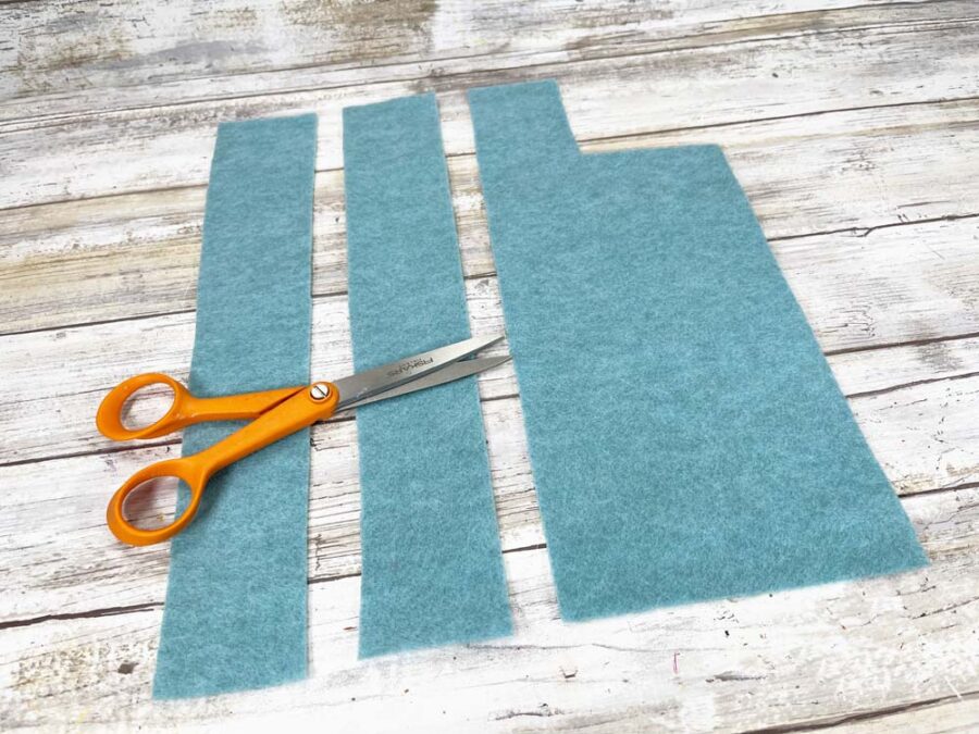 Blue felt and scissors