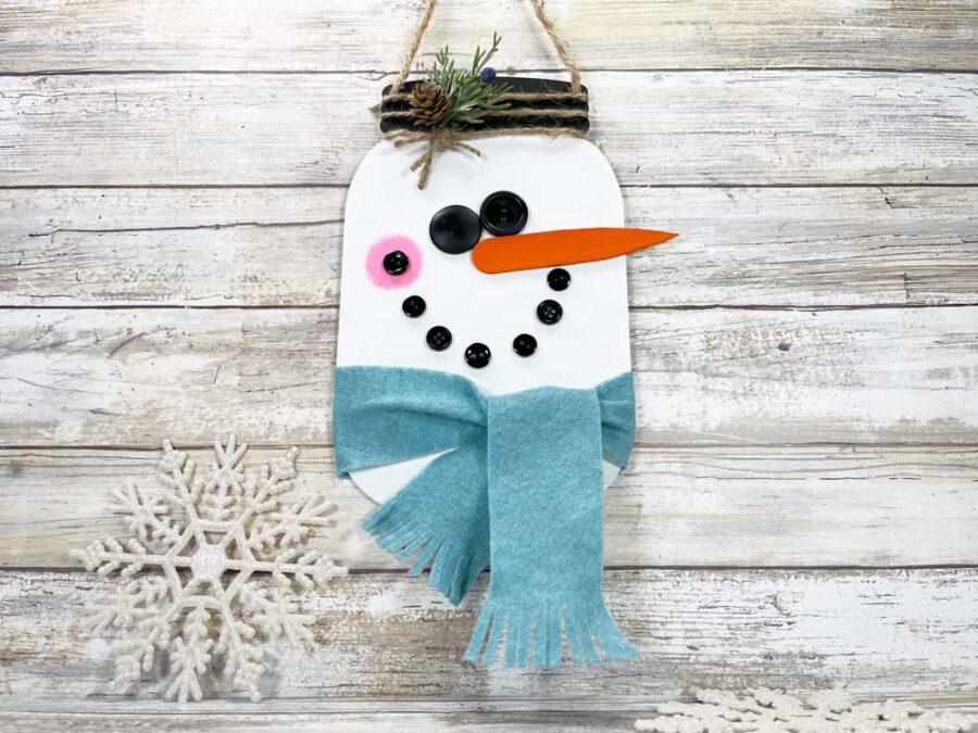 Mason jar snowman sign