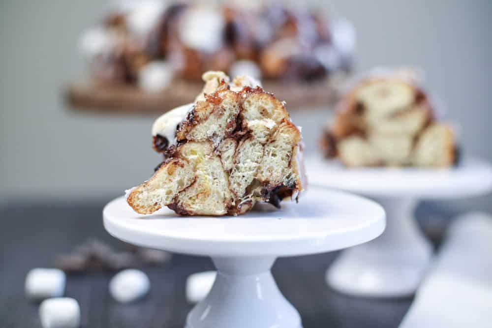 a piece of s'mores monkey bread 