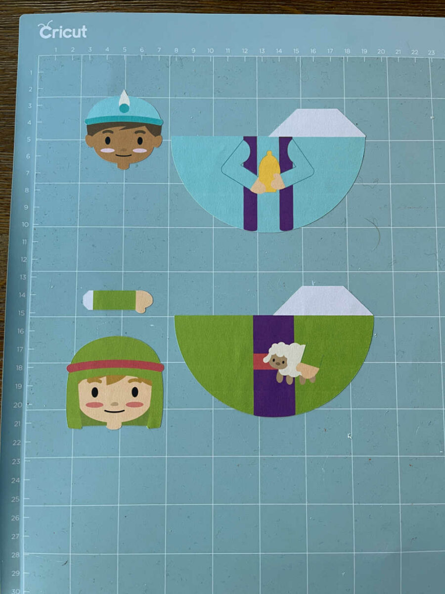 Shepherd and King on a Cricut LightGrap cutting mat
