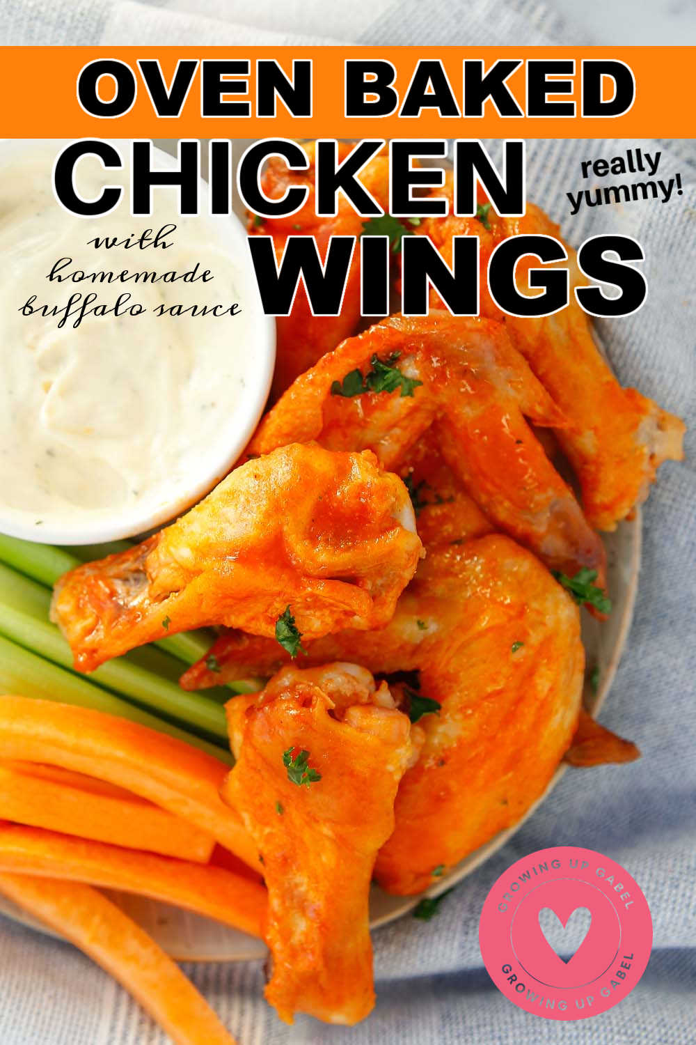 Make baked chicken wings in an oven or air fryer and coat with homemade buffalo sauce. A delicious buffalo wing recipe that is ready in under an hour.