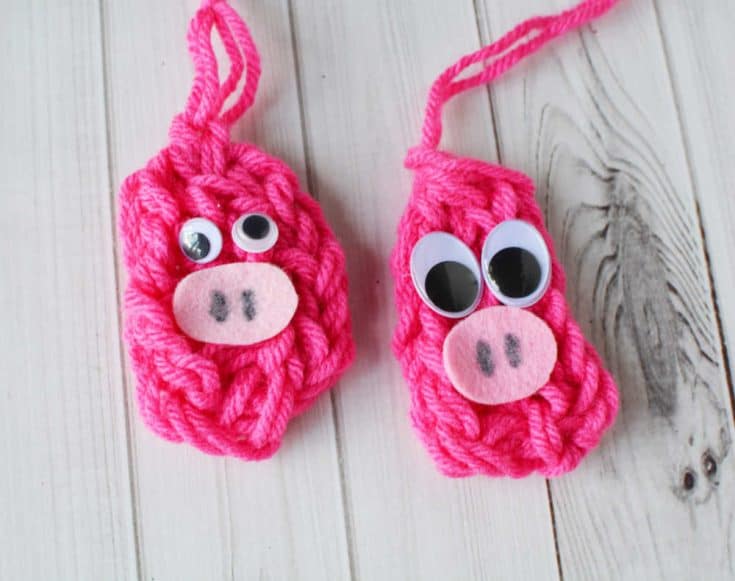 Fun Finger Knitting Pattern: Pig
