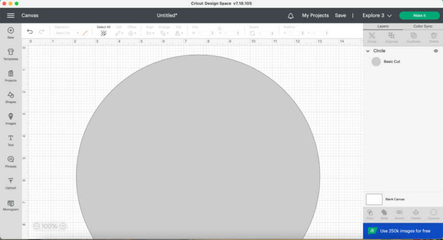 Circle in Design Space