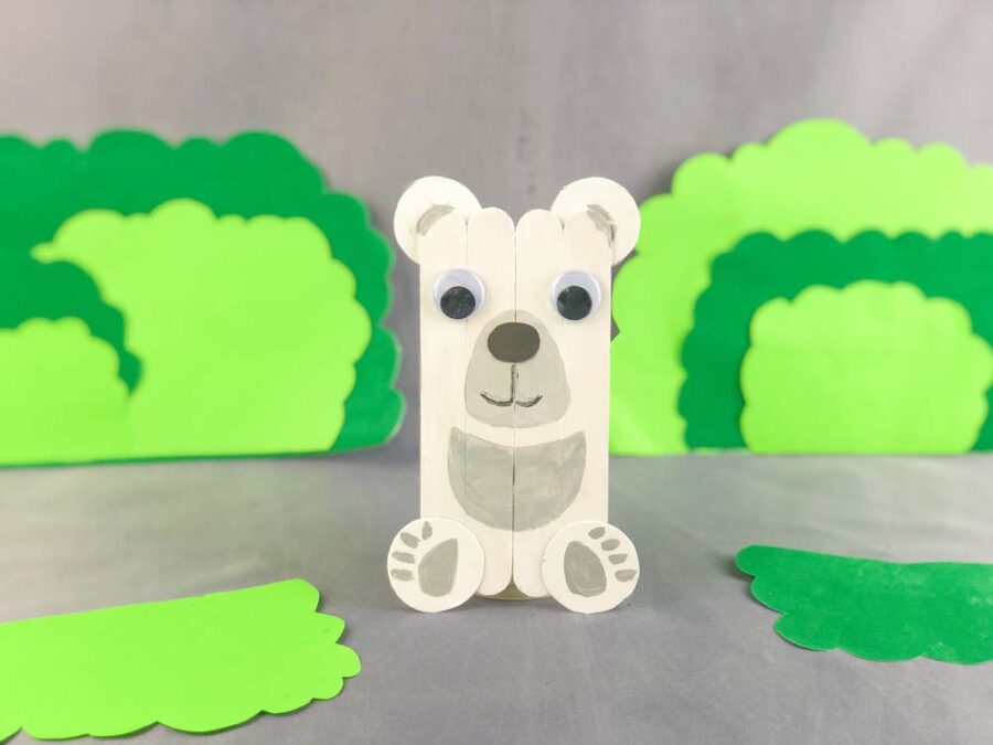 popsicle stick polar bear